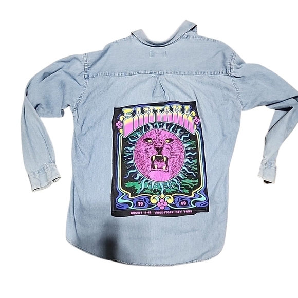 Upcycled Snoopy & Friends Santana Denim Shirt | Vintage 90s Vibes | Size 16 - Picture 3 of 6